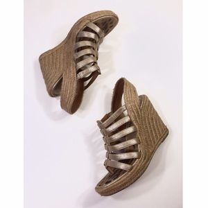 COPY - Sam Edelman Lazar Gold Espadrille Wedges